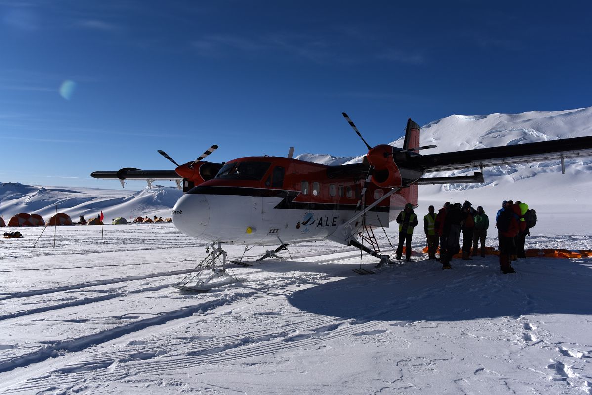 09 Unloading The Kenn Borek Air Twin Otter Airplane At Mount Vinson Base Camp